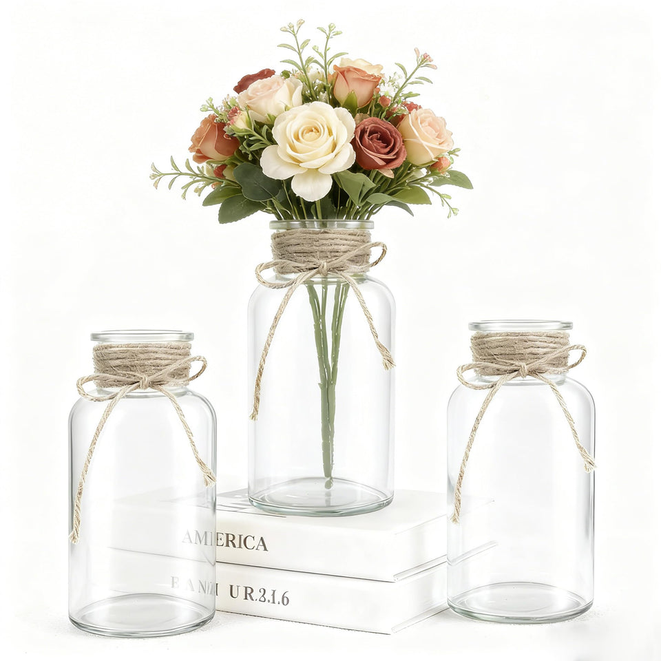 LEYIQU vintage glass vase centerpiece for weddings with rustic charm.
