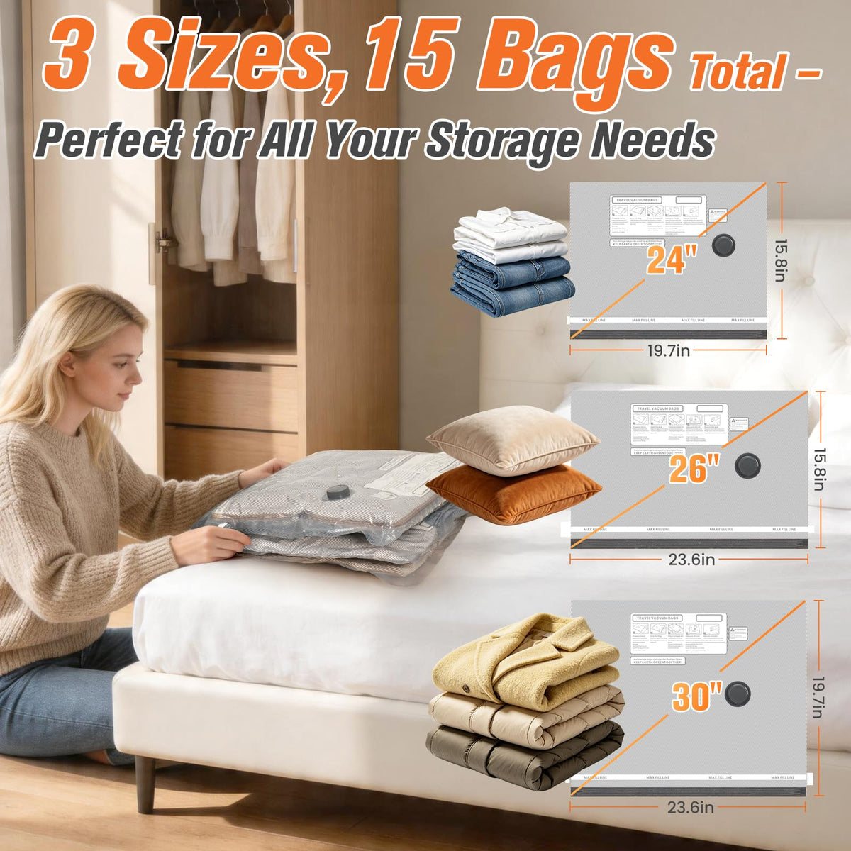 lezecur large vacuum bag for bulky garments during travel