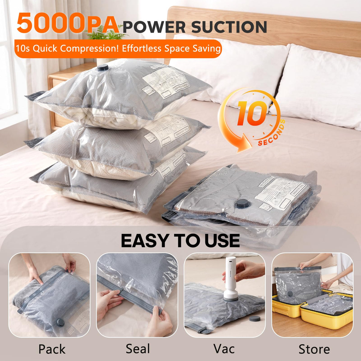 Lezecur three-size vacuum bag set shows versatile storage options