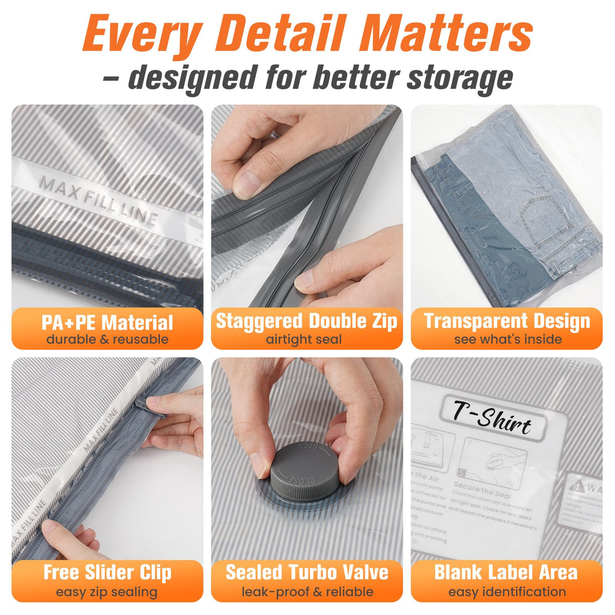 lezecur transparent bag with a writable label area for quick contents identification