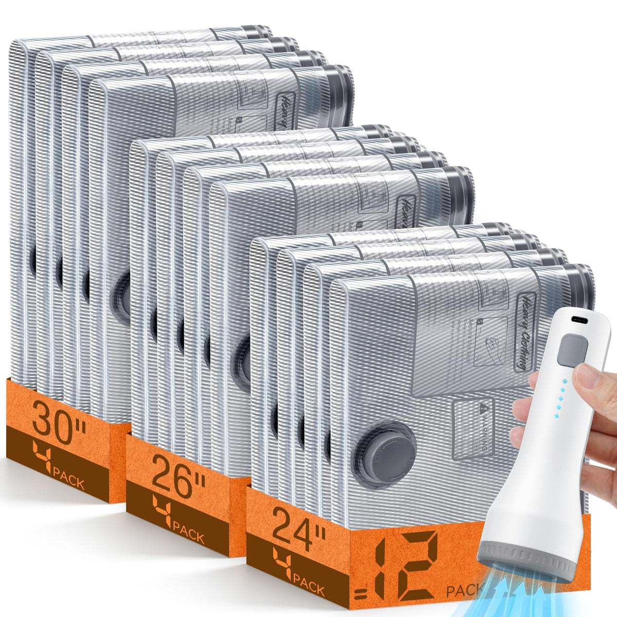 Lezecur vacuum bags with pump for quick compression on the go