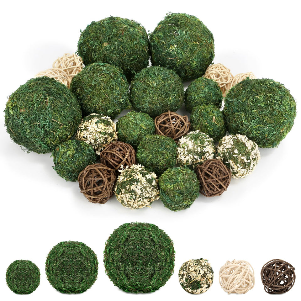 Lezmarket moss ball 3.2-inch emerald green texture for lush centerpiece displays