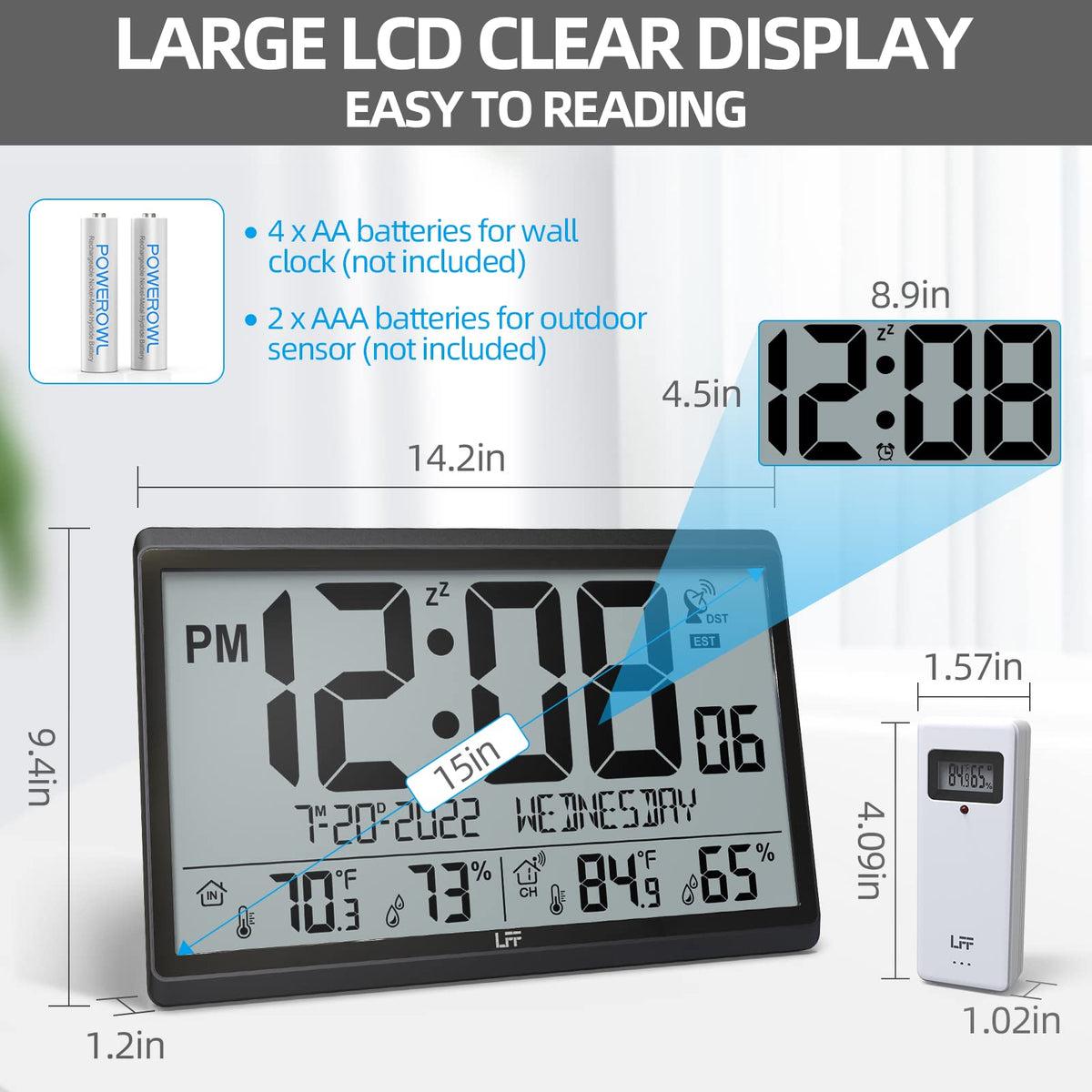 LFF Atomic Clock powered by batteries for flexible placement.