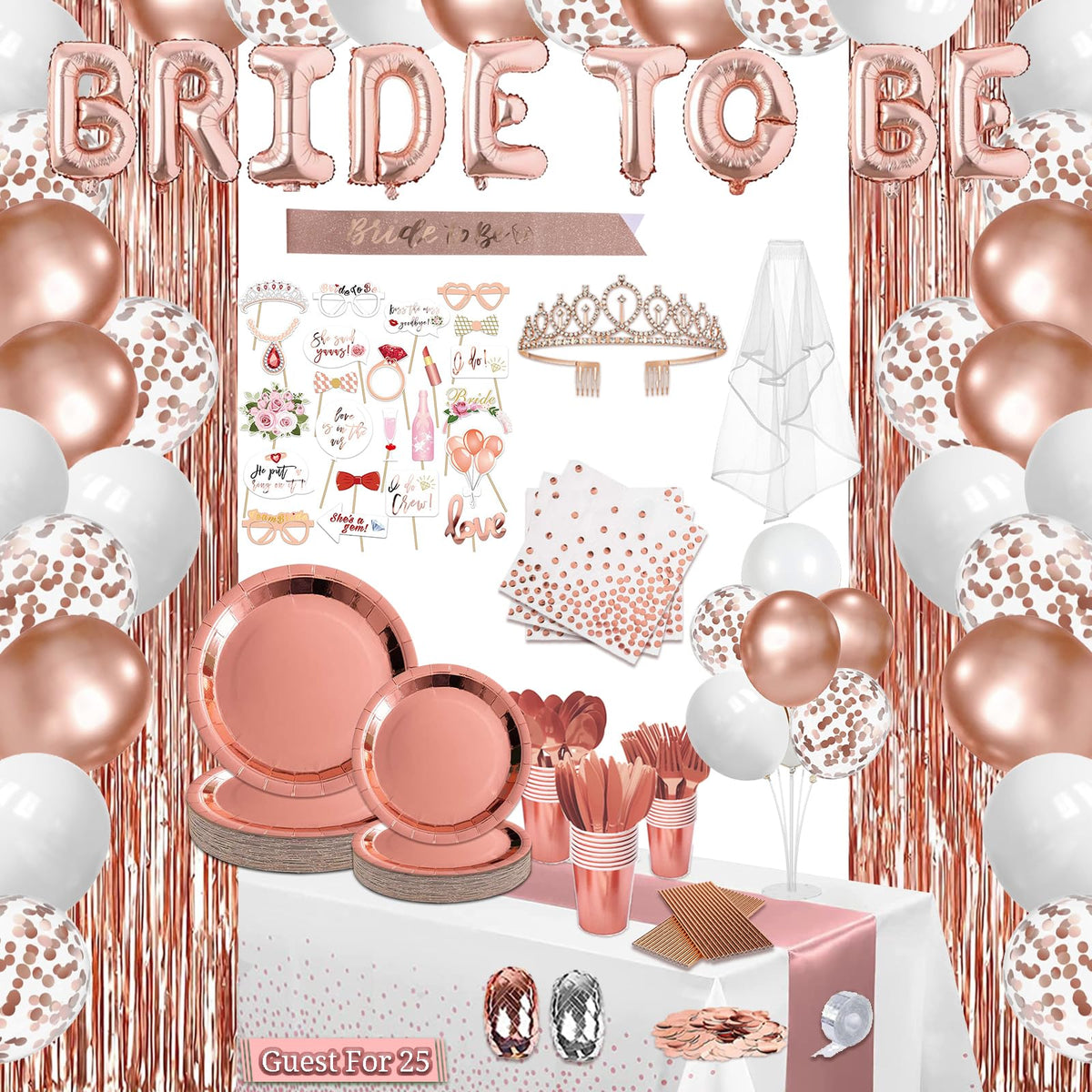 LFSTGN Bride to Be banner adds an elegant focal point to bridal shower decor.