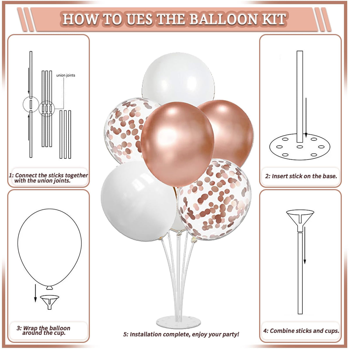 LFSTGN rose gold photo props invite playful memories and posing.