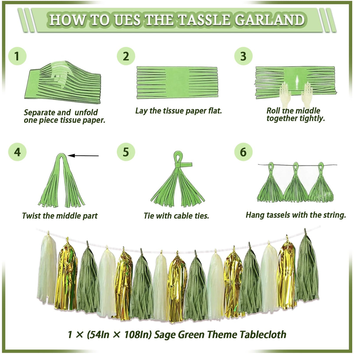 LFSTGN Tassel garland frames the party with chic celebratory accents.