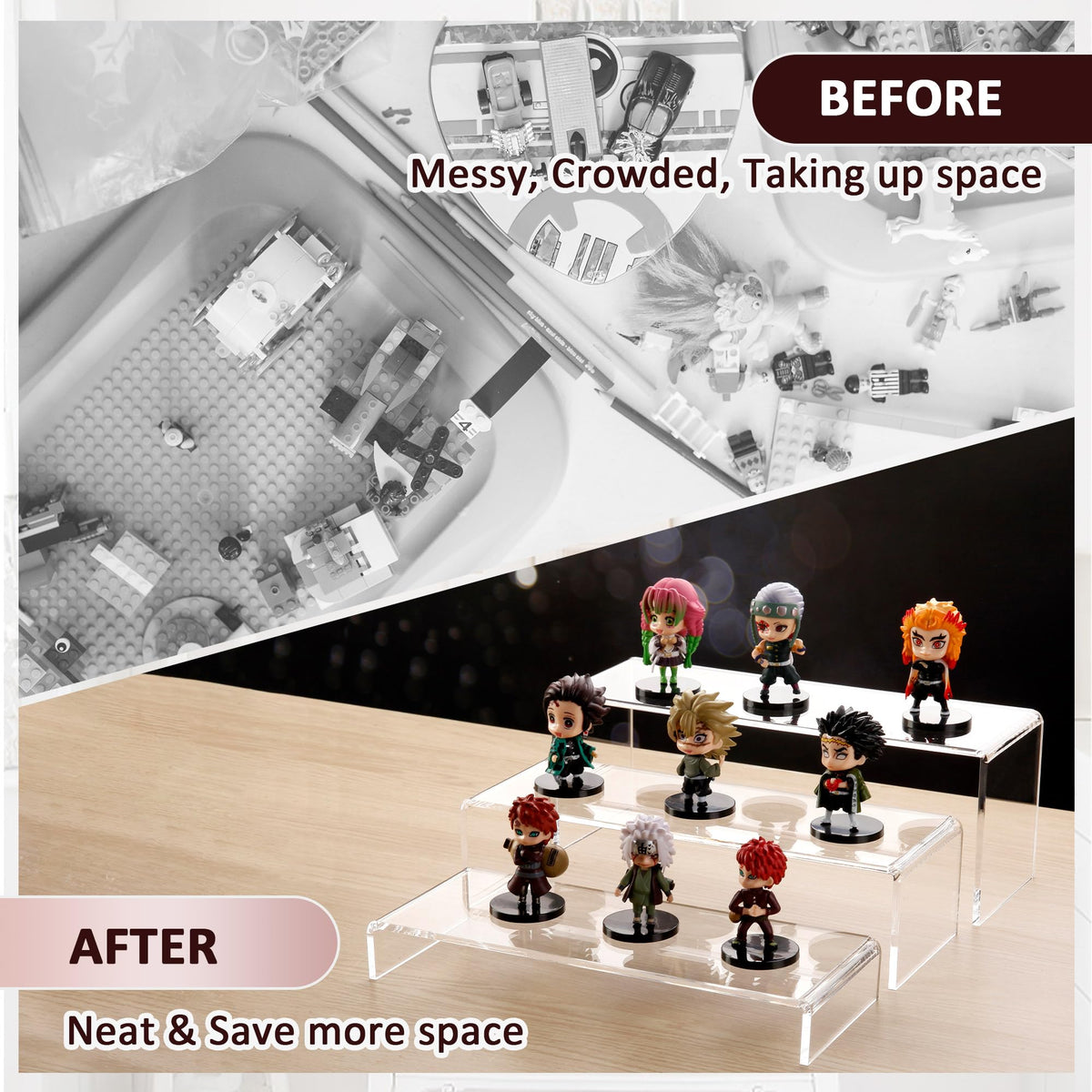 LFTYTUO large rectangular riser fits on desks for organized display.