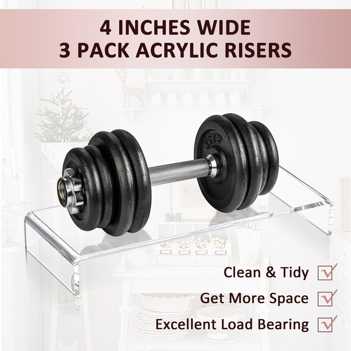 LFTYTUO rectangular clear riser 12inch enhances visibility of collectibles