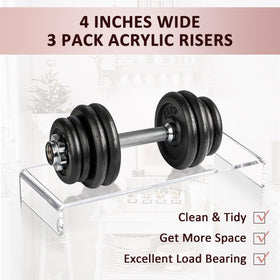 LFTYTUO rectangular clear riser 12inch enhances visibility of collectibles