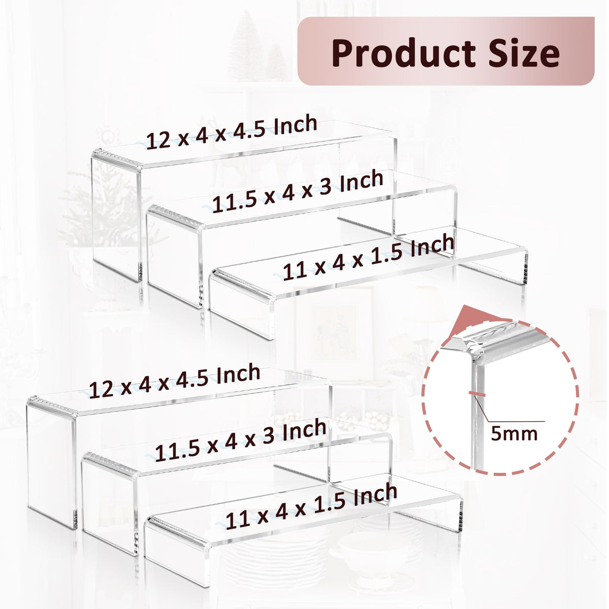 LFTYTUO six-pack acrylic risers organize small items efficiently