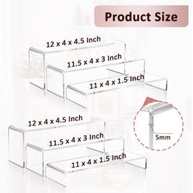 LFTYTUO six-pack acrylic risers organize small items efficiently