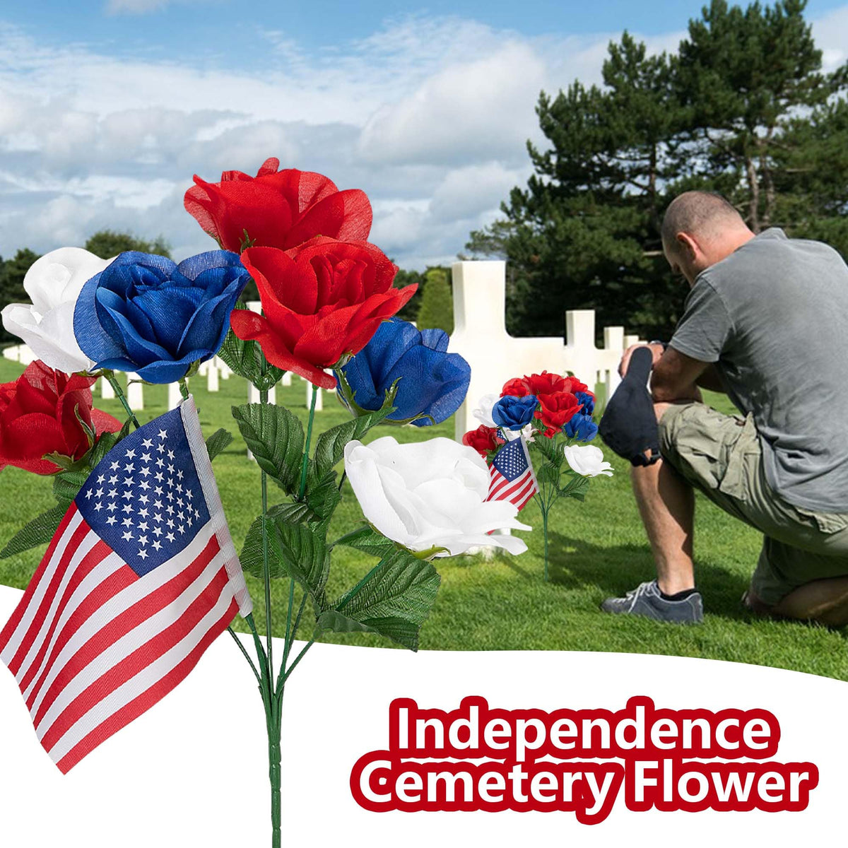 LFUTARI 13.5-inch height fits tabletops or gravesites.