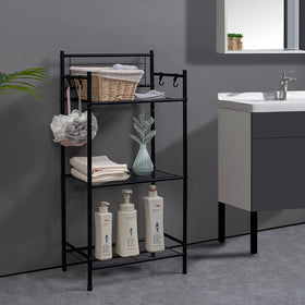 L&amp;H UNICO 3-shelf standing unit wire shelving for organized bathroom and kitchen storage.
