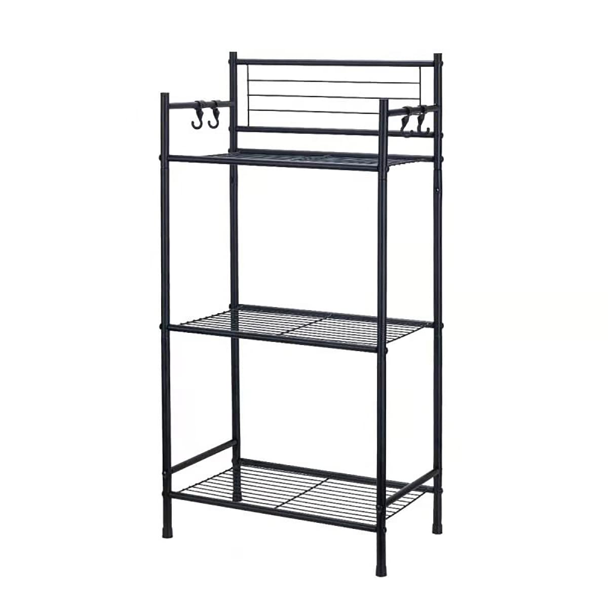 L&amp;H UNICO kitchen shelf holds small appliances, jars, and utensils neatly.