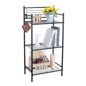 L&amp;H UNICO laundry rack streamlines supplies and towels with three-tier storage.