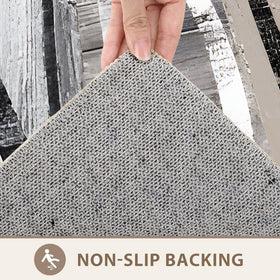 LHAIFA washable one-piece rug design eliminates extra setup and creases quickly.