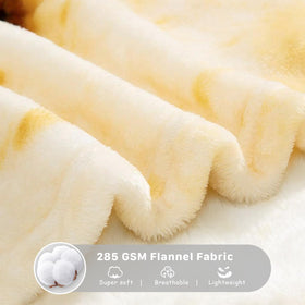 Lhedon burrito baby blanket care shot highlights machine washable fabric.