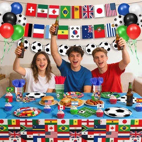LHFYACI cupcake toppers adding soccer accents to treats and dessert tables