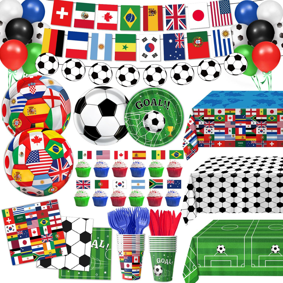 LHFYACI soccer party plates with bold ball designs for a festive look and easy serving