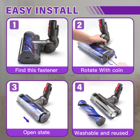 LhhTing Dyson head with removable end-cap for quick drum cleaning.