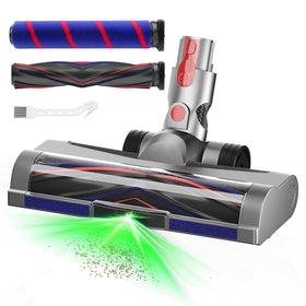 LhhTing Dyson LED green light head front view showing visibility for hidden dust