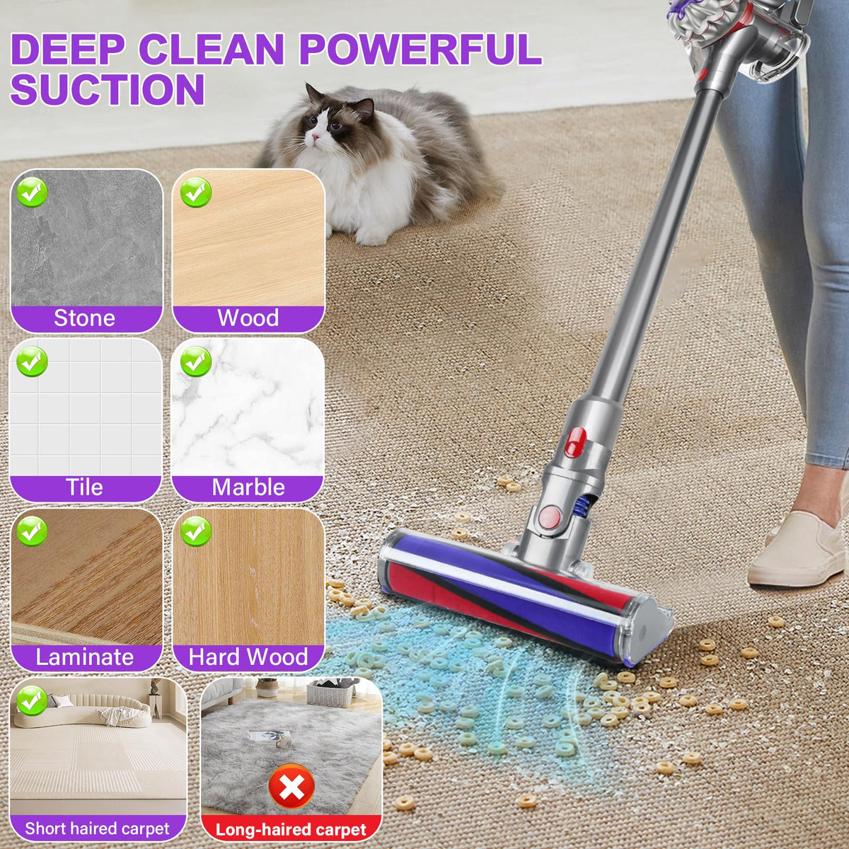 LhhTing Dyson soft roller head quick-release action demonstrates easy replacement.