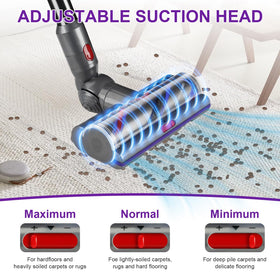 LhhTing head rotated 180 degrees to reach under furniture on Dyson