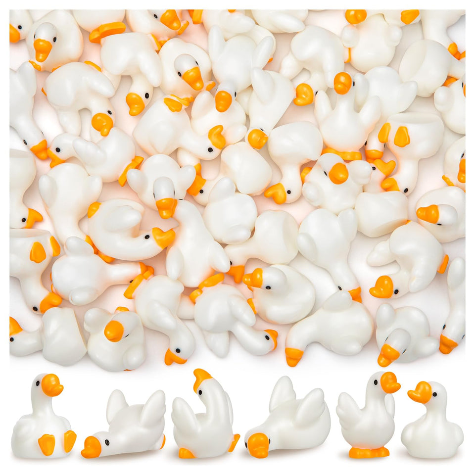 LHSYFBZ mini resin goose figurine with cute face for desk decor and mood lift.