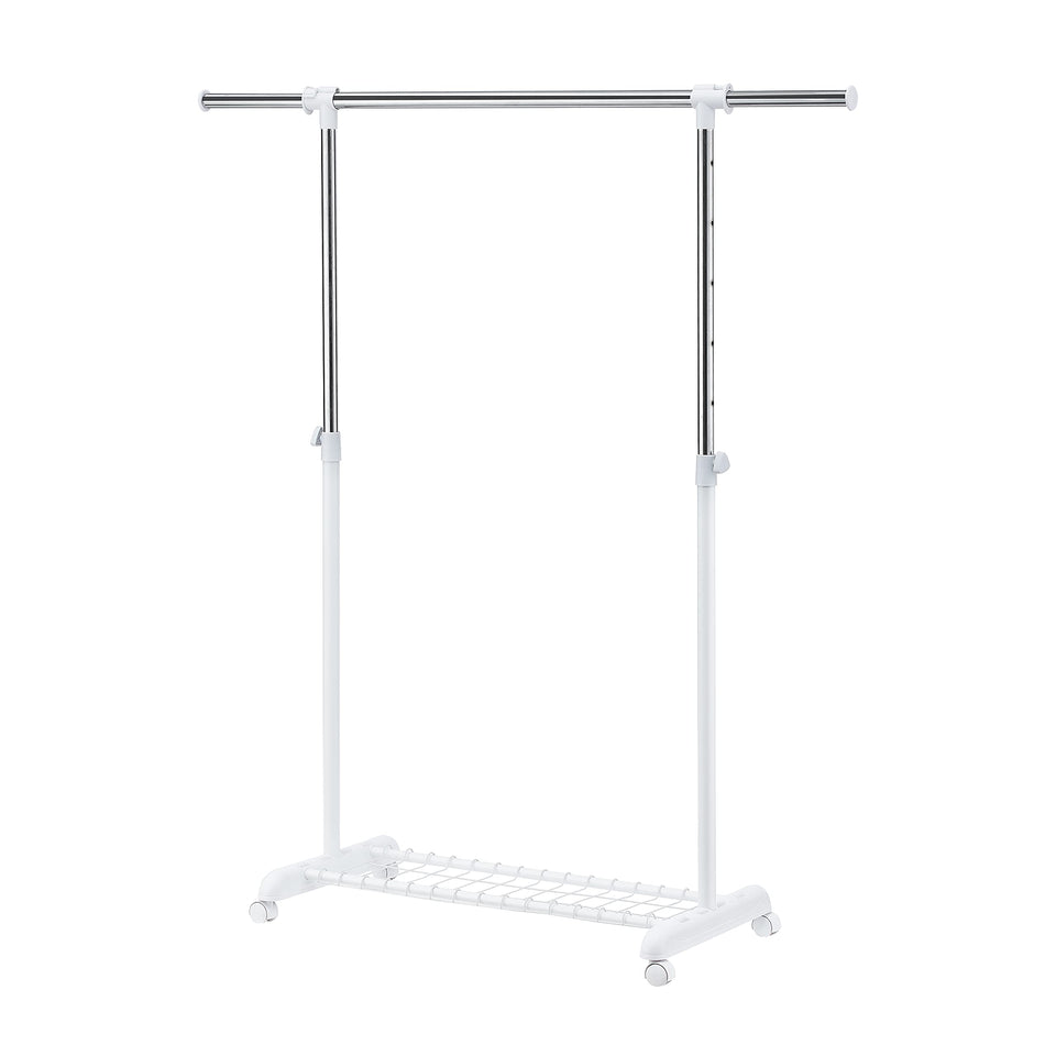 LiaMeE adjustable clothing rack assembly for quick, tool-free setup.