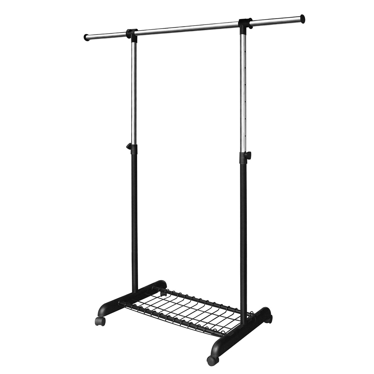 LiaMeE adjustable clothing rack with heavy-duty frame for durable wardrobe storage.