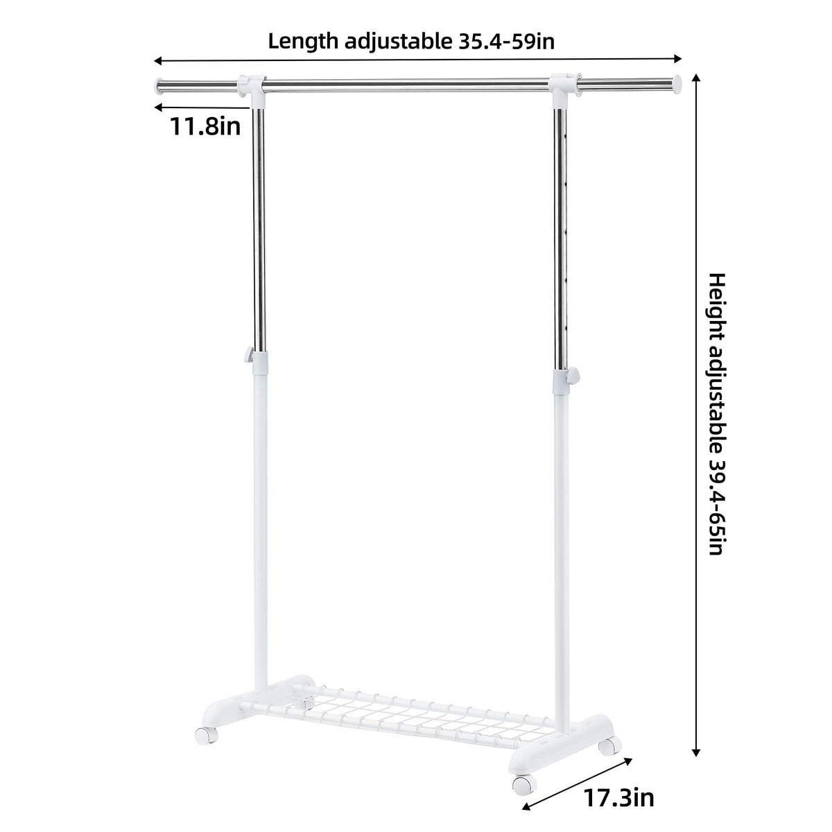 LiaMeE clothing rack wheels enable easy mobility across rooms.