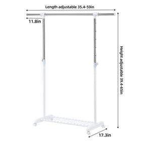 LiaMeE clothing rack wheels enable easy mobility across rooms.