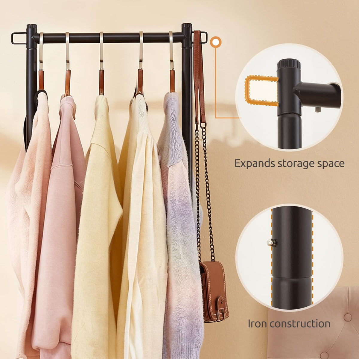 LiaMeE compact 15.4-inch wide rack fits tight spaces to save floor area.
