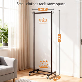 LiaMeE heavy-duty metal garment rack with 110lbs capacity for bulky seasonal wear.