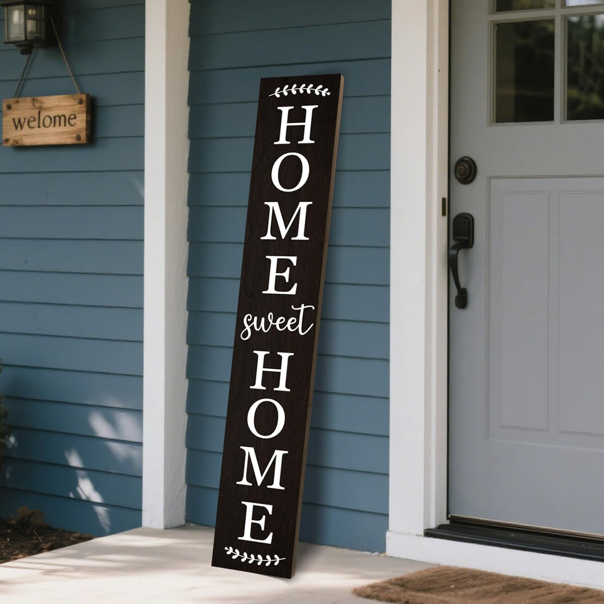 LianheCy Home Sweet Home porch sign front view invites guests with rustic charm