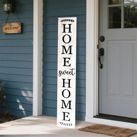 LianheCy home-sweet-home wooden porch sign shown on a front porch for welcoming guests.
