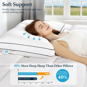 LIANLAM pillow with double-stitched piping minimizes leakage and keeps loft intact.