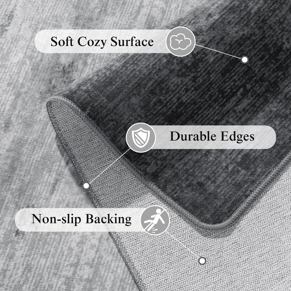 Lianlam easy-cleaning rug for daily use and quick maintenance