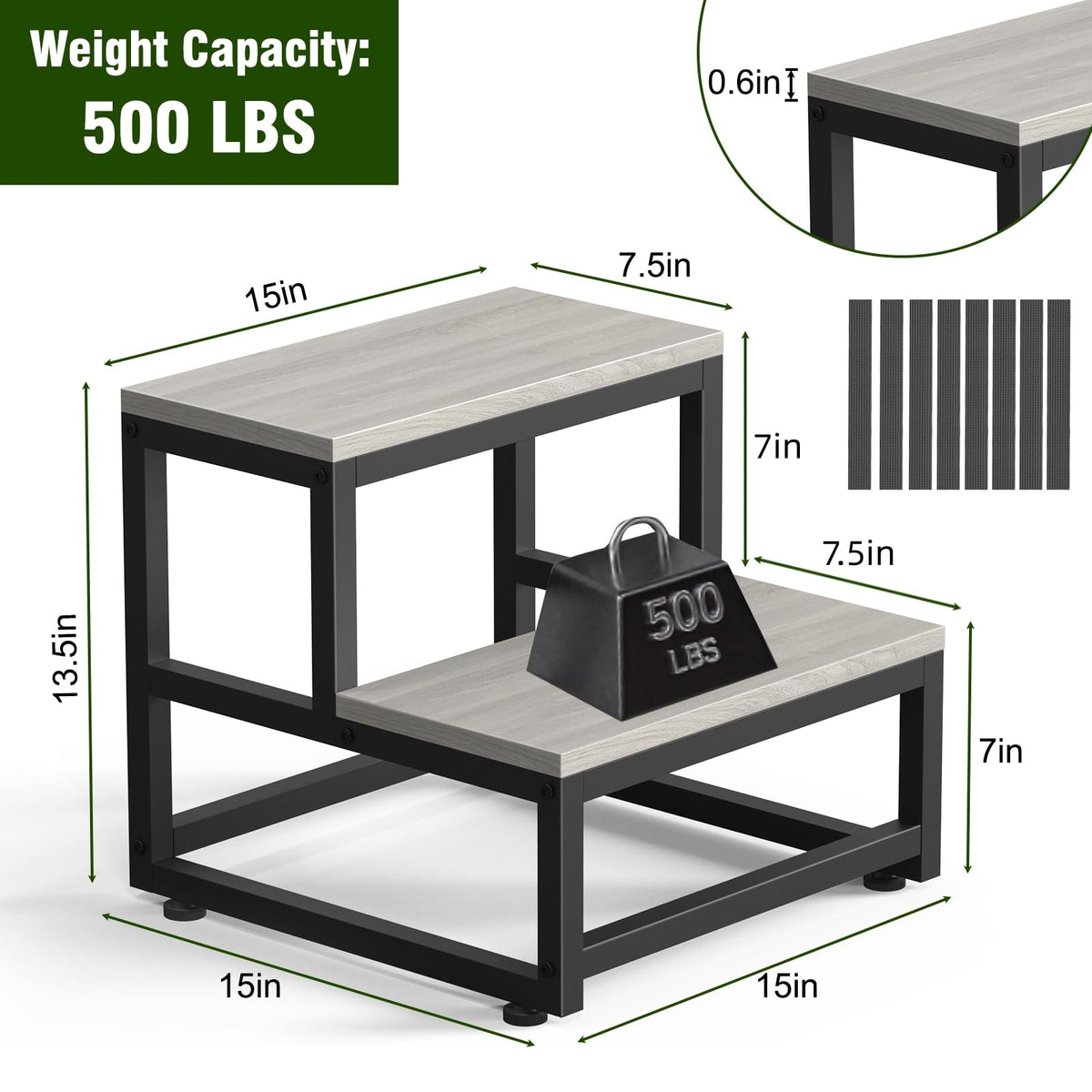LIANTRAL step stool non-slip strips provide extra grip on wooden steps