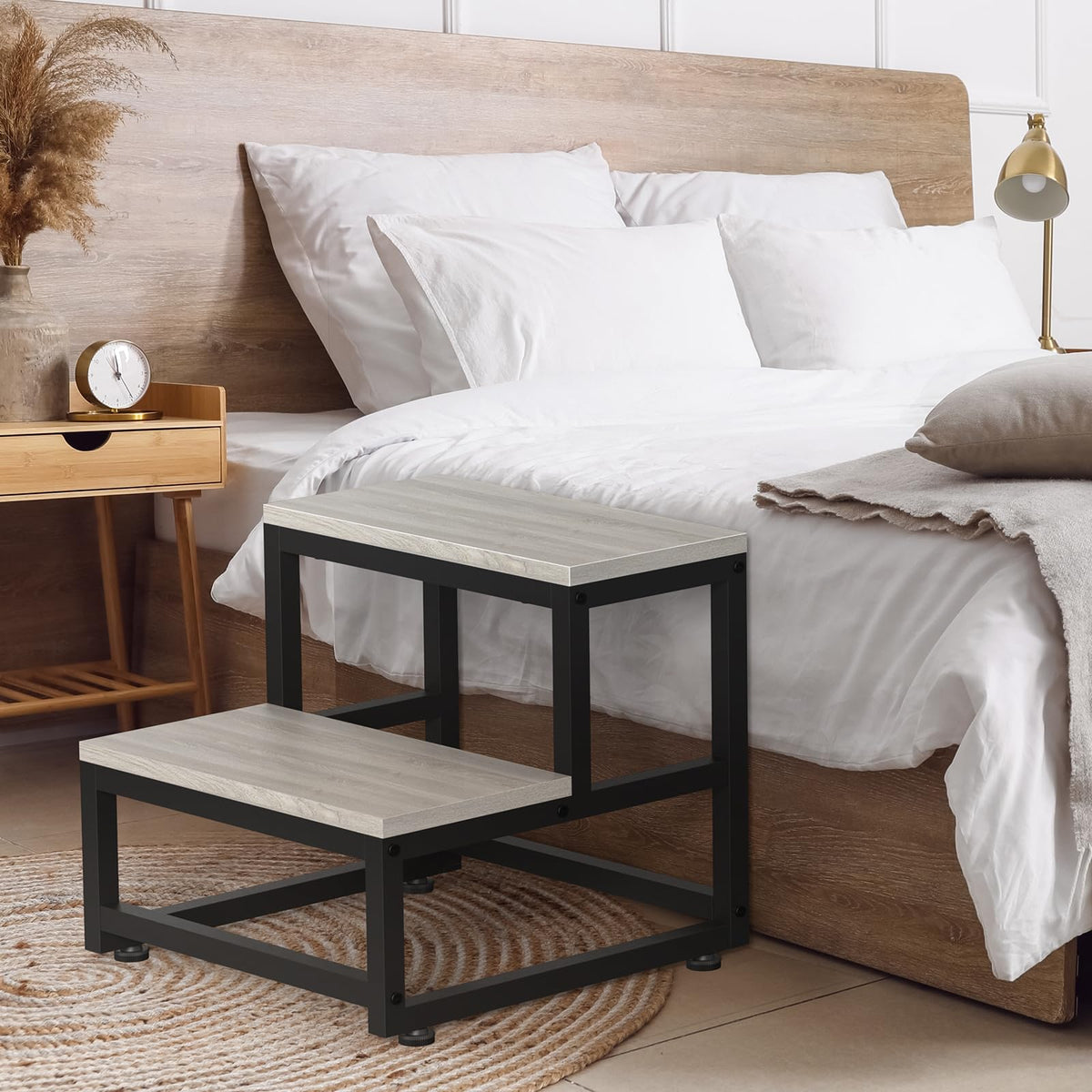 LIANTRAL step stool stability shown on uneven floors for steady footing