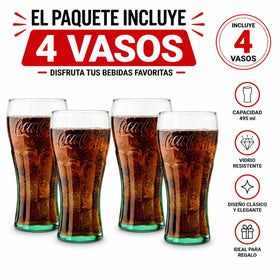 Libbey Coca-Cola logo on green glass for entertaining