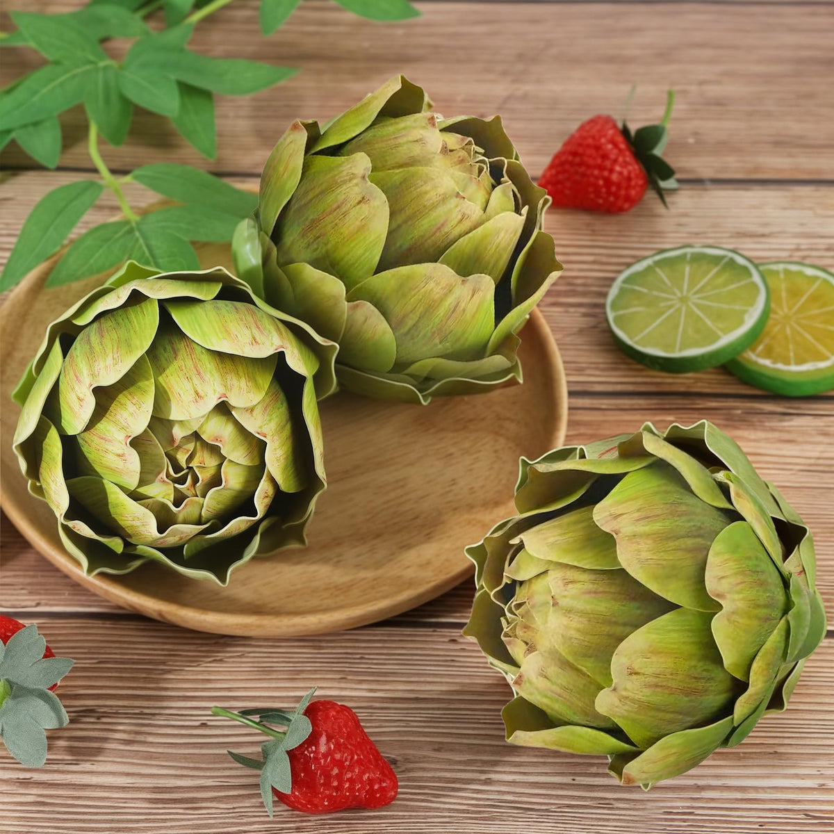 LibeLiro faux artichokes offer low-maintenance decor for entryways and tables