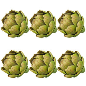 LibeLiro large green faux artichokes in a bowl for vibrant kitchen decor and longevity