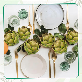 LibeLiro artichokes in a vase create an elegant centerpiece with lifelike detail