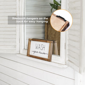 LIBWYS rustic bathroom decor with warm wood tones and vintage style