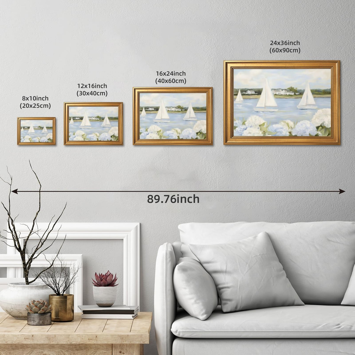 Licpach vintage gold frame canvas art offers museum-like texture for hallways.