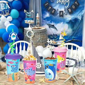 Lidmada party-collection shark design elevates any birthday table.