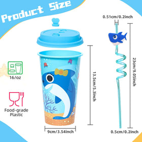 Lidmada shark straws 9.25 inches long for easy sipping.