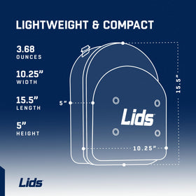 Lids Hat Travel Case black exterior with light blue interior for organized packing