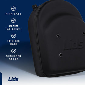 Lids Hat Travel Case open interior showing organized space for up to six caps